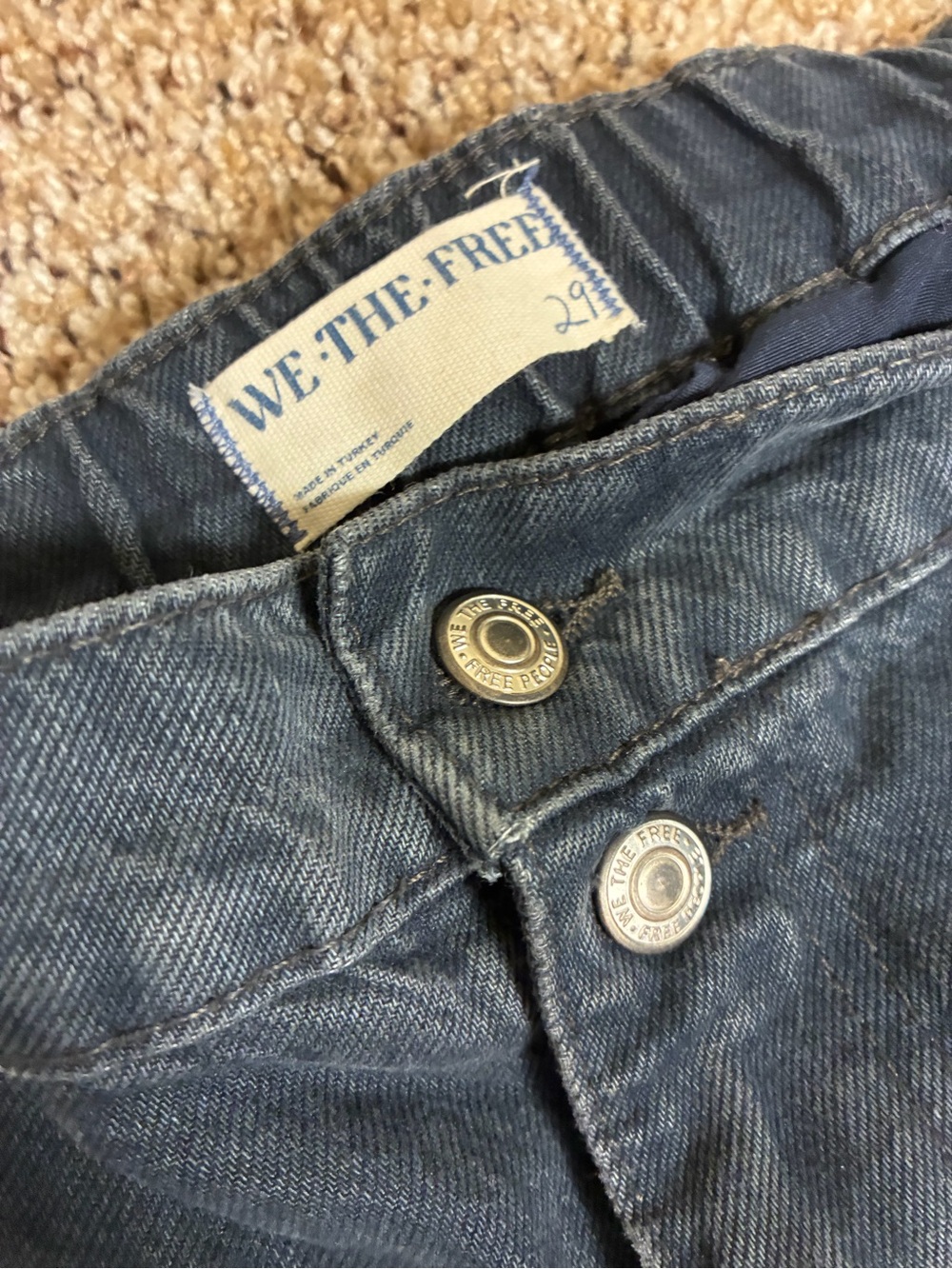 We The Free Dark Navy Wide Leg Cargo Pants - Picture 6 of 11